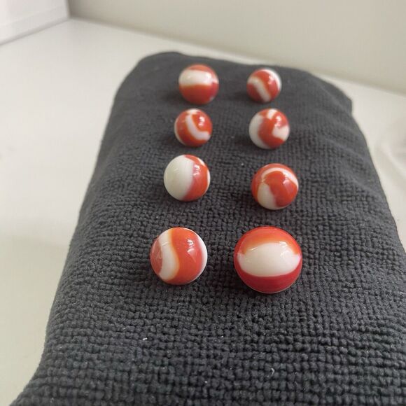 Vintage Marble King Eight Rainbow Red White Based Marbles Bundle - Picture 8 of 8